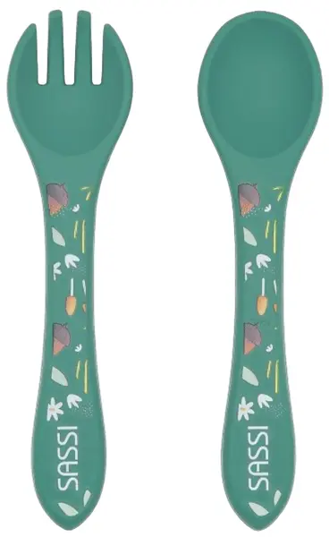 Set de tacâmuri Sassi - Crunchy The Fox, verde