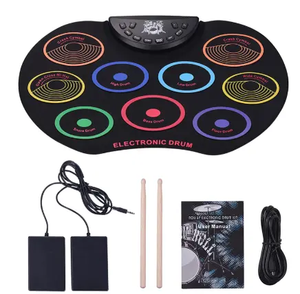 Set de tobe electronice pliabile de dimensiune portabilă 9 Pad