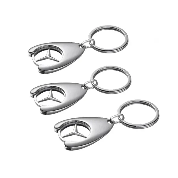 Set de trei brelocuri de chei DEPOX, Mercedes, 7.5 cm, metal, argintiu