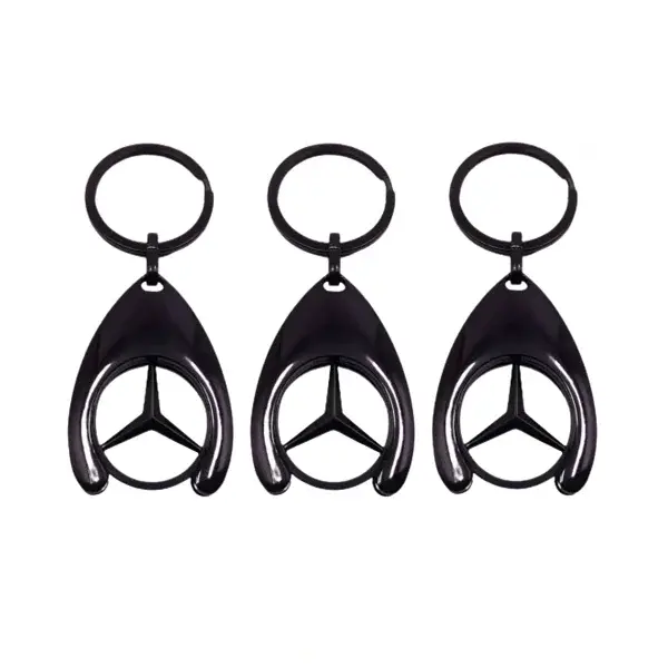 Set de trei brelocuri de chei DEPOX , Mercedes, 7.5 cm, metal, negru