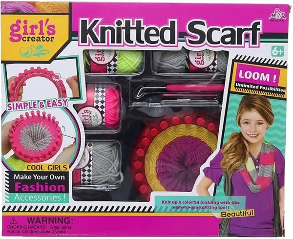 Set de Tricotat esarfa colorata - Joc Creativ pentru Fetite
