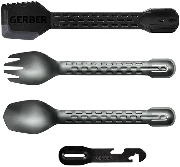 Set de ustensile de camping Gerber - ComplEAT, 10 funcții, onix