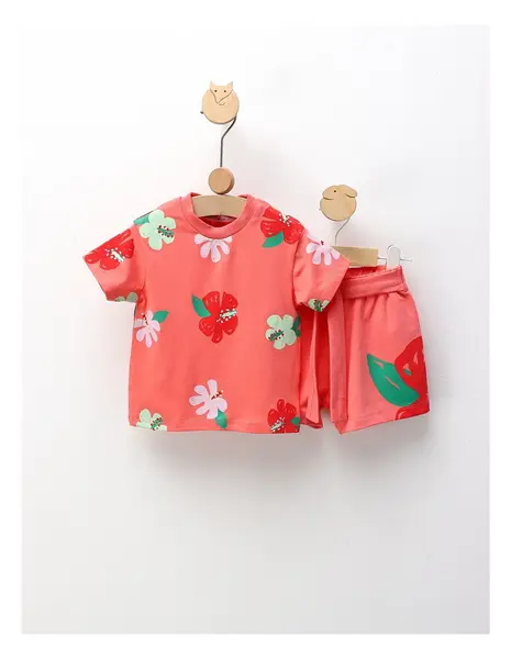 Set de vara, Fluturi si Flori, corai-aprins