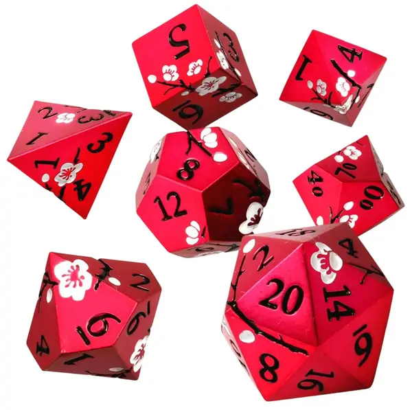 Set de zaruri GlassStaff - Metal RPG Dice Set, Dawn Blossom (7 buc)