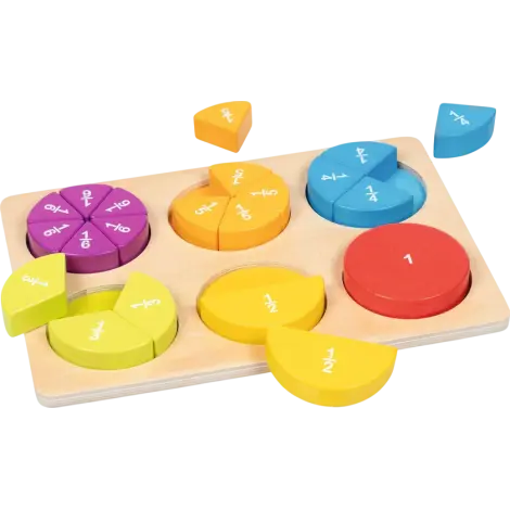 Set didactic din lemn cu 21 piese Invatam fractiile, 20*30 cm
