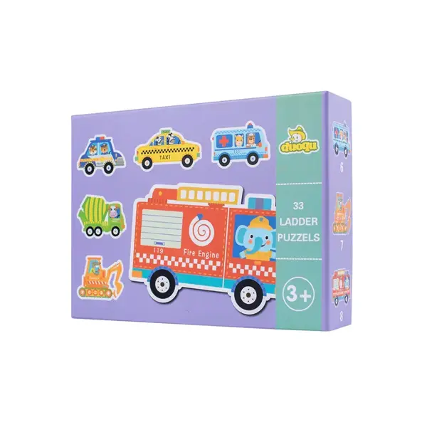 Set din 6 puzzle: , Fructe și Dinozauri - Vehicule