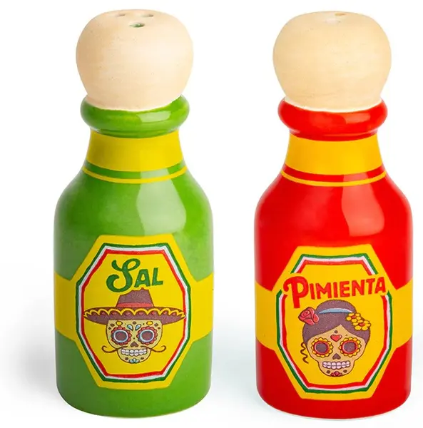 Set din dolomit pentru sare și piper Kikkerland - Mexic, 2 buc