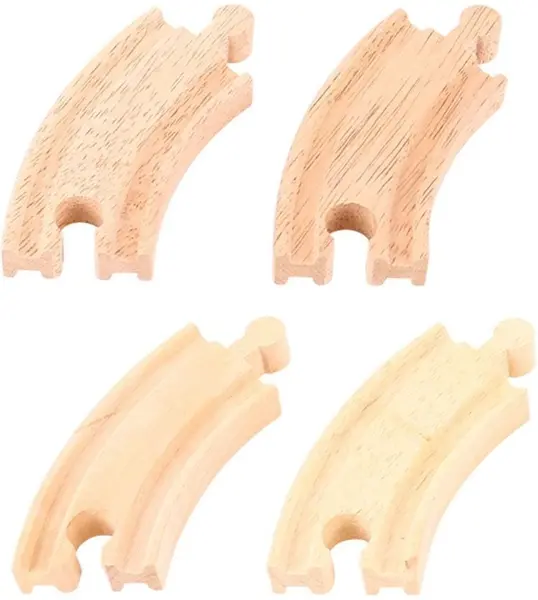 Set din lemn Bigjigs - Sine scurte curbate, 4 bucati