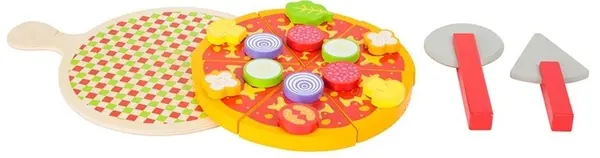 Set din lemn Small Foot - Pizza pentru taiere