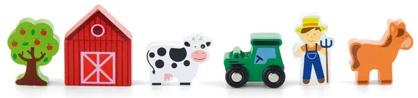 Set din lemn Viga - Ferma cu accesorii