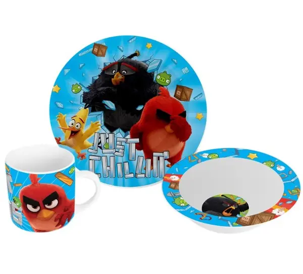 Set Disney - Angry Birds (cana, farfurie si castron)
