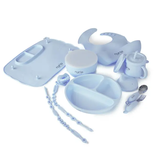 Set Diversificare Din Silicon Nurio , 10 Piese, Albastru