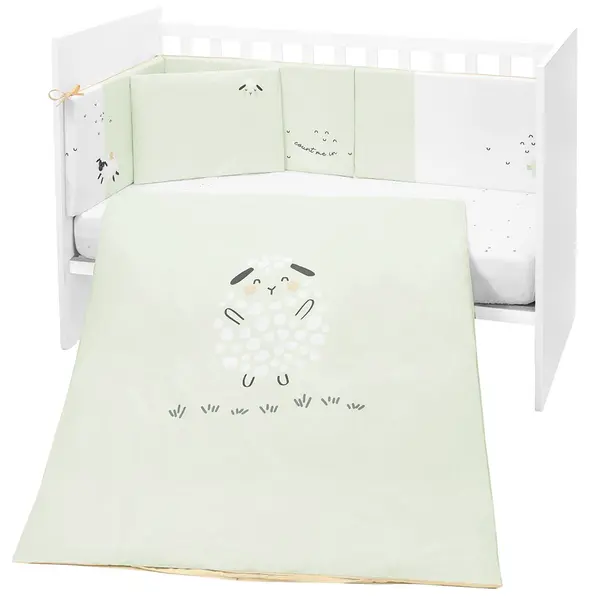 Set dormitor bebeluș din 6 piese KikkaBoo Sleepy Sheep - 70 х 140 cm