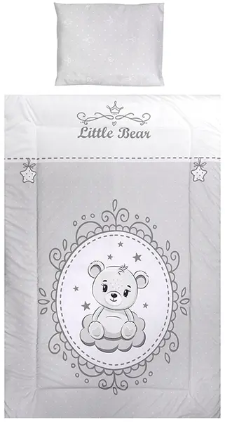 Set dormitor cu 5 piese Lorelli - Cosy, urs, gri