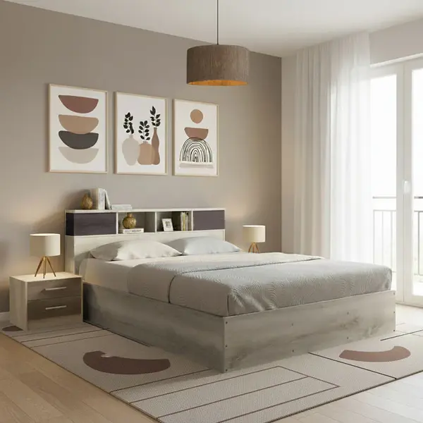 Set dormitor cu pat Olympus Castillo Toro, lemn, 160x200 cm