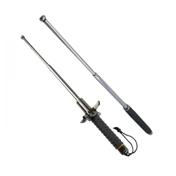 Set doua bastoane telescopice DEPOX , otel inoxidabi, 3 sectiuni, argintiu,64 cm 24-67 cm, husa inclusa