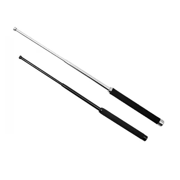 Set doua bastoane telescopice pliabile, DEPOX , 51 cm 64 cm, maner antiderapant, argintiu negru