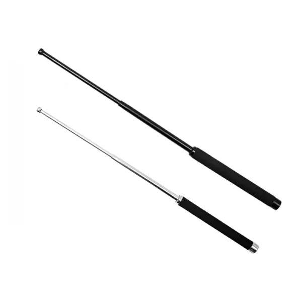 Set doua bastoane telescopice pliabile, DEPOX , 64 cm 51 cm, maner antiderapant, negru argintiu