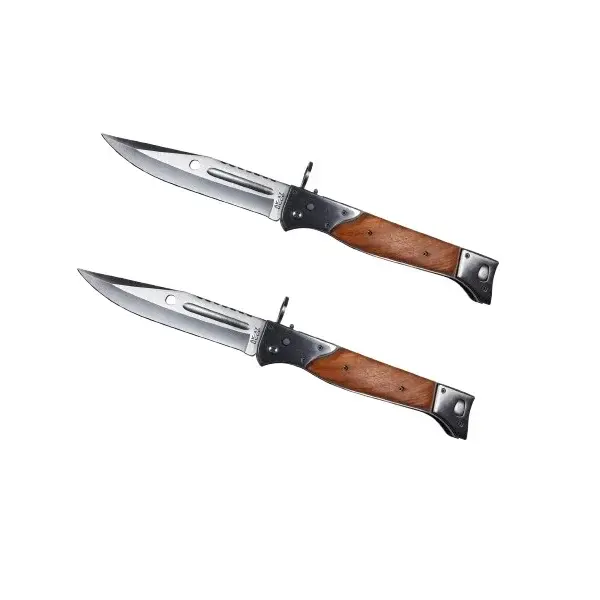 Set doua briceaguri de vanatoare, AK-47 Assault, 22 cm, teaca inclusa, maro