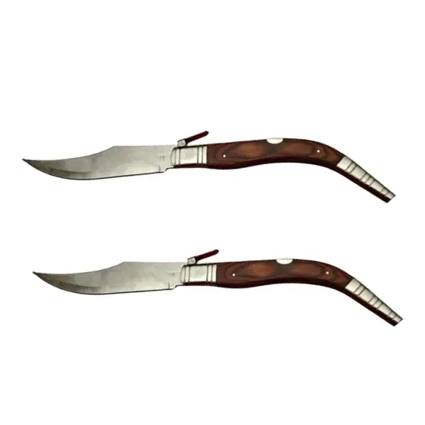 Set doua bricege de vanatoare cricket, lama otel inoxidabil, maro, 38 cm
