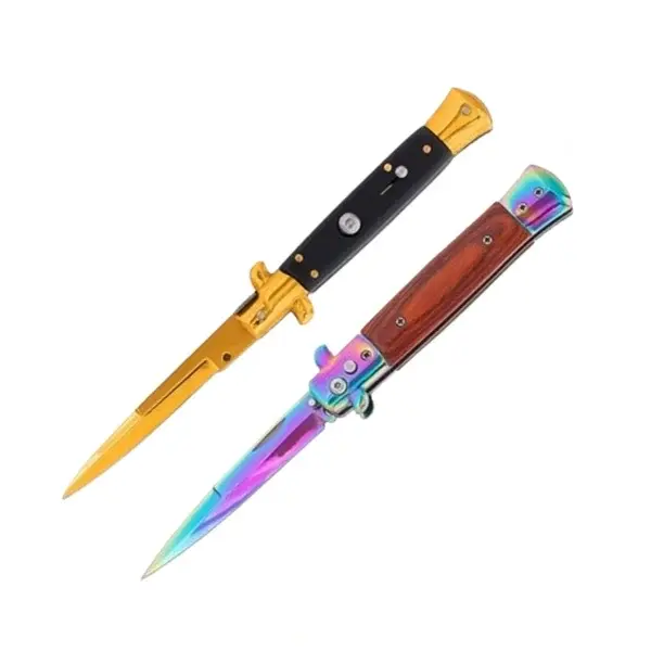 Set doua bricege, DEPOX , finisaj auriu - design italian clasic, husa inclusa, 22 cm, auriu multicolor