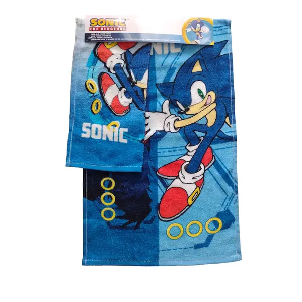 Set doua prosoape pentru maini si fata, 30x30 cm si 30x50 cm, 100% bumbac, multicolor, Sonic Engros