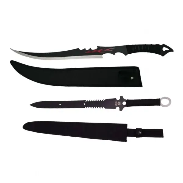 Set doua sabii de vanatoare, DEPOX , Fire Blade, 70 cm, teaca inclusa