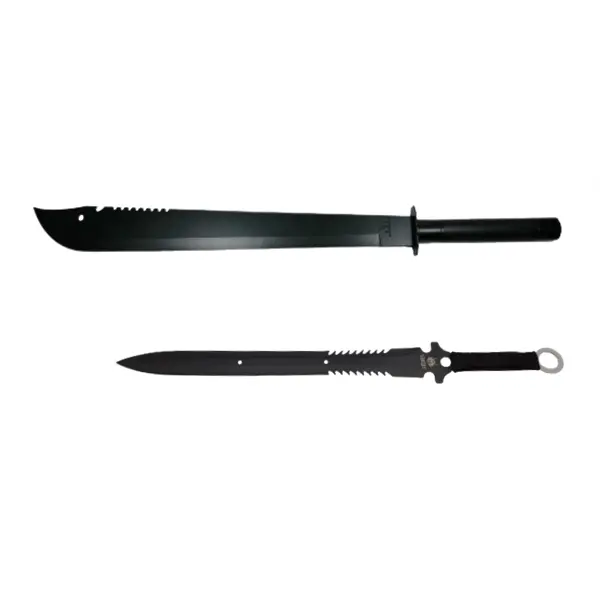 Set doua sabii de vanatoare, DEPOX , Ninja Blade, 83 cm, negru, teaca inclusa