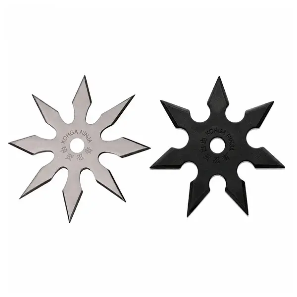 Set doua stele de aruncat DEPOX , 7 si 8 colturi, metalic, negru argintiu, 10 cm