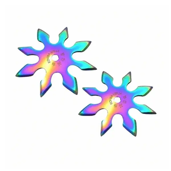Set doua stele de aruncat DEPOX , 8 colturi, metalic, multicolor, 10 cm