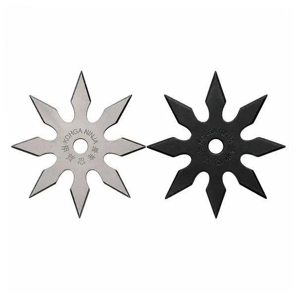 Set doua stele de aruncat DEPOX , 8 colturi, metalic, negru argintiu, 10 cm