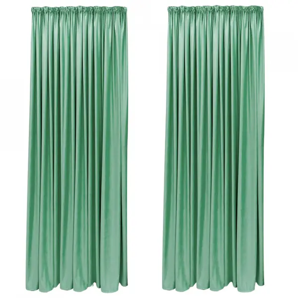 SET DRAPERIE CATIFEA VELVET CU REJANSA DE 8 CM VERDE MENTA