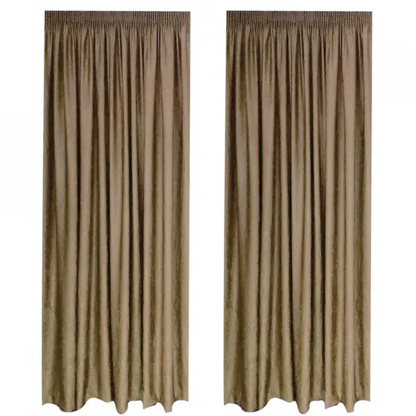 SET DRAPERIE SOFT UNI SEMI OPACA CU REJANSA DE 8 CM BEJ INCHIS