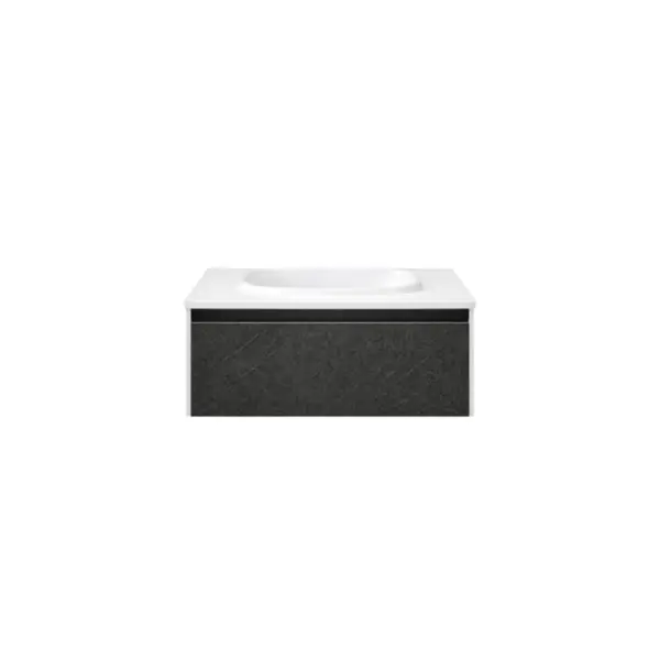 Set dulap baie cu lavoar inclus Kolpasan Pandora, 75 cm, alb negru