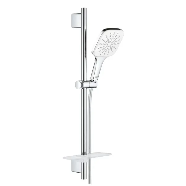Set dus crom cu bara, para dus patrata si furtun Grohe Rainshower Smartactive 130