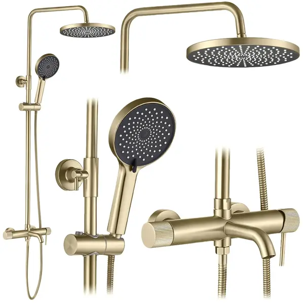 Set dus Rea Lungo Stripe Brush Gold