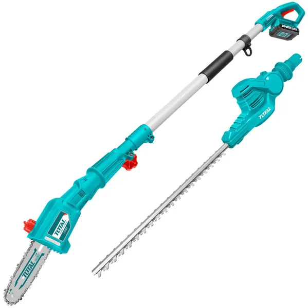 Set ferăstrău telescopic fără fir și trimmer TOTAL - Industrial, 20V/2Ah