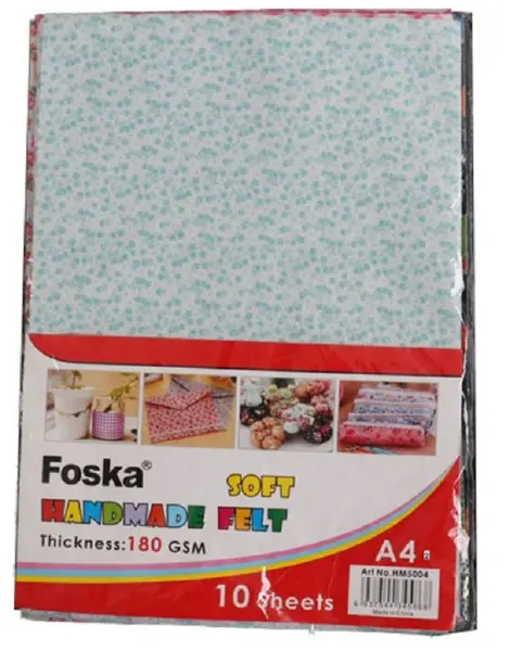 Set fetru A4 Foska - Flori, 180 gr, 10 file