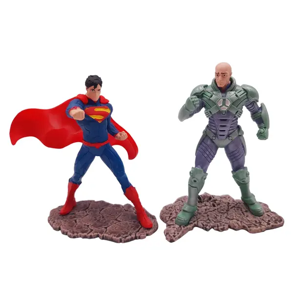 Set figurine DEPOX , Superman vs Lex Luthor, plastic, editie de colectie, 11 cm