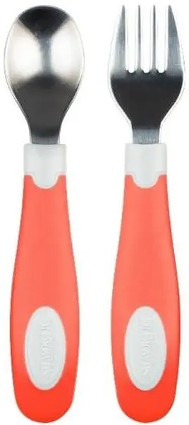 Set furculiță și lingură Dr. Brown's - Coral