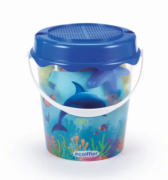Set galetusa cu 12 accesorii pentru nisip Ecoiffier 21cm