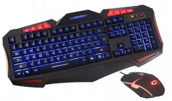 Set gaming Esperanza - Shelter EGK3000, LED, negru