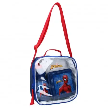 Set geanta, sticla apa si cutie sandwich, din plastic, fara BPA, multicolor, Squeeze the day, Spiderman Engros