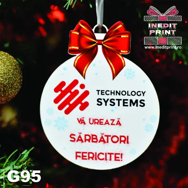 Set Glob personalizat COMPANY UV G95 10cm, 25 bucați
