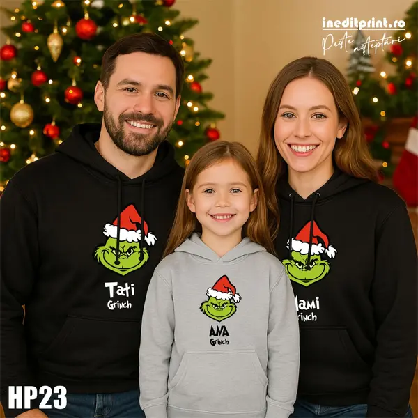Set hanorac personalizat Familia Grinch HP23