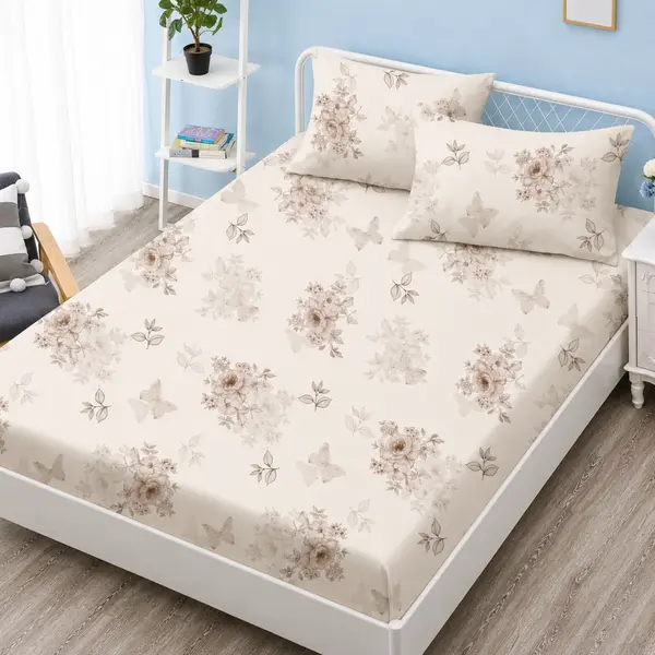 Set husa de pat din finet, cu 2 fete de perna Soft Magnolia 160 x 200 cm