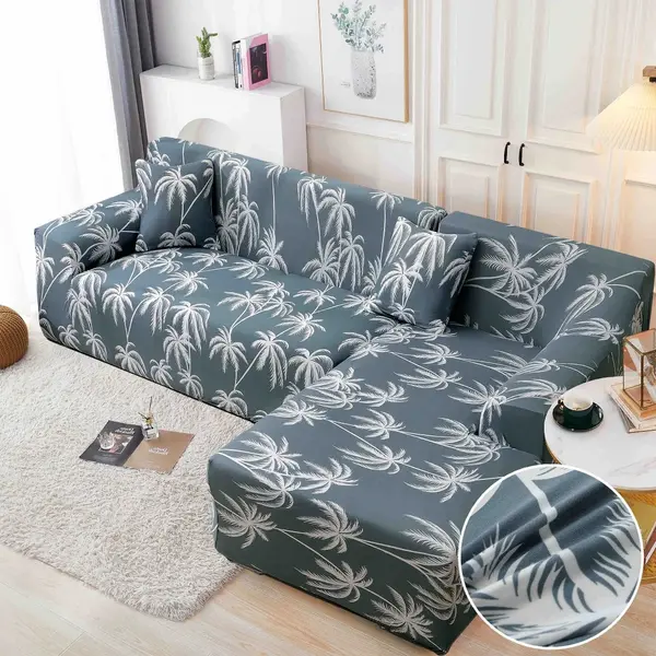 Set husa pentru coltar M + L, Elastica, Jojo Home, Gri, Palmieri