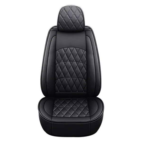 Set huse scaune auto, universale, editie de lux, material piele ecologica, scaune fata, spate, tetiere, compatibilitate Kia, Ford, Nissan, Hyundai, Toyota, 9 piese, negru