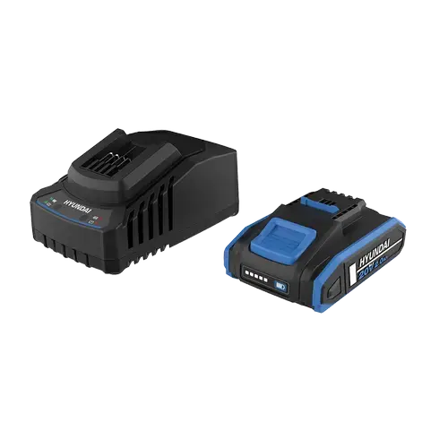 Set Hyundai BI20-2/C20-2, acumulator 2ah 20V + incarcator (Negru/Albastru)