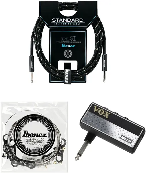 Set Ibanez Metal Essentials - cablu, corzi și amplificator amPlug2 Metal